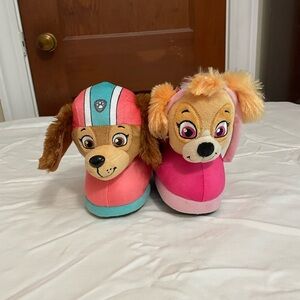 Paw Patrol Plush Slippers Skye and Liberty Size 7/8